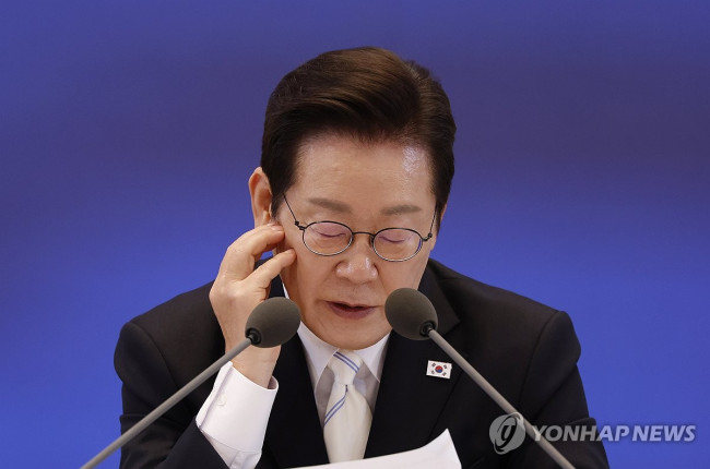 취임 100일 기자회견, 발언하는 이재명 대통령