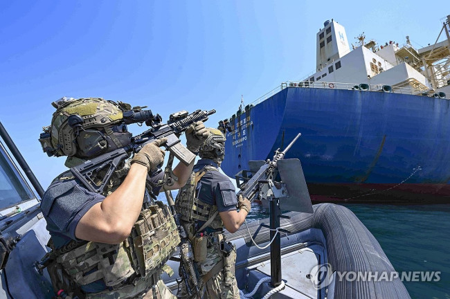 작년 청해부대 46진 해적대응 민ㆍ관ㆍ군 합동훈련