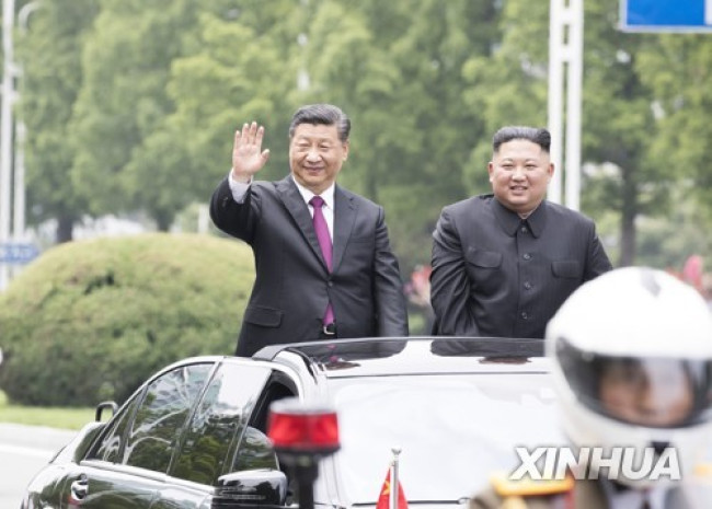 시진핑 중국 국가주석과 김정은 북한 국무위원장
